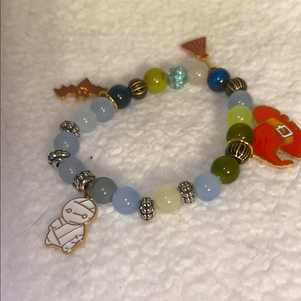 Colorful Halloween Beaded Charm Bracelet